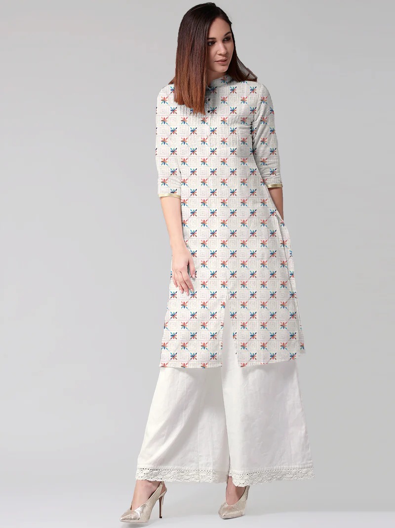 Geometric Block Print Kurta Set